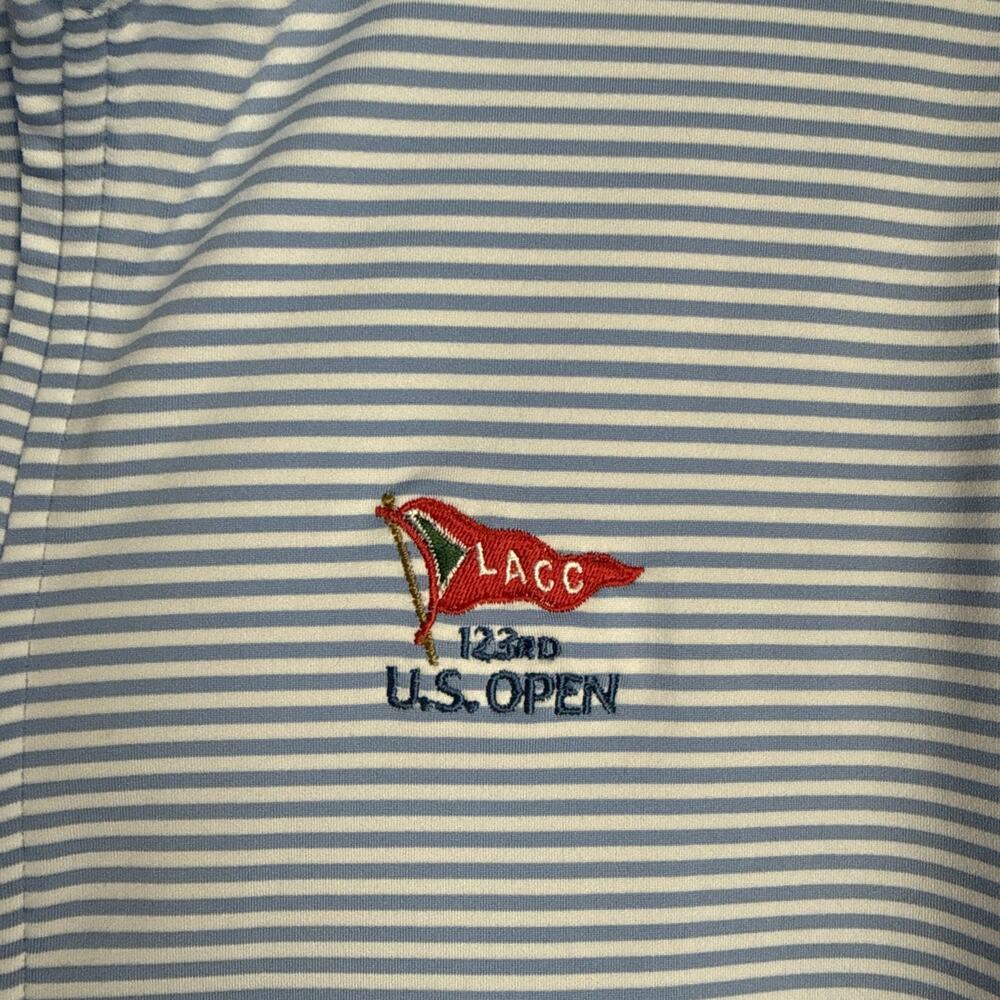 Renwick Women’s 123rd U.S. Open LACC Striped 1/4 Zip Golf Pullover Blue White L - Picture 3 of 10
